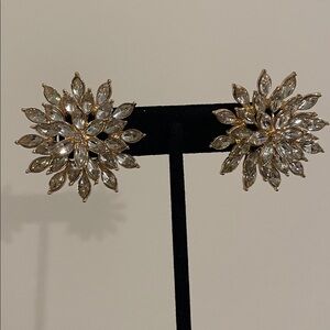 Elegant Gold and Silver Floral Earrings